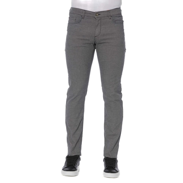 Pantalon de mélange en coton gris élégant