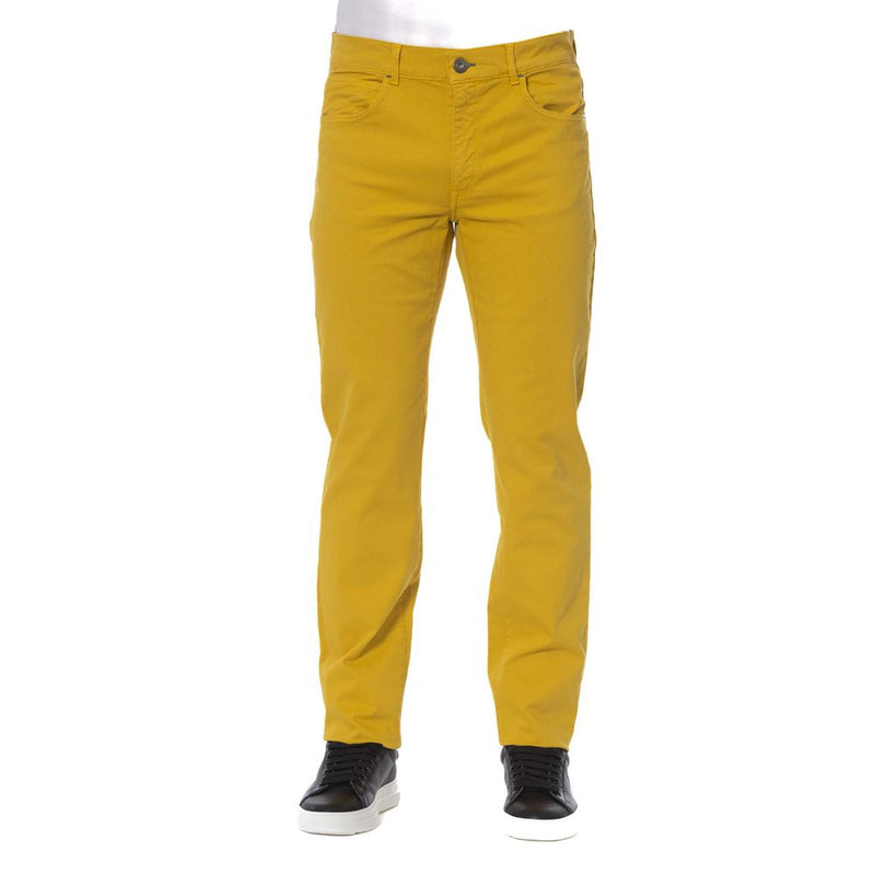 Pantalon jaune à mélange en coton élégant