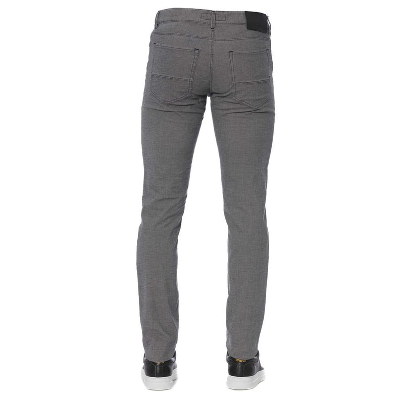 Elegantes pantalones de mezcla de algodón gris