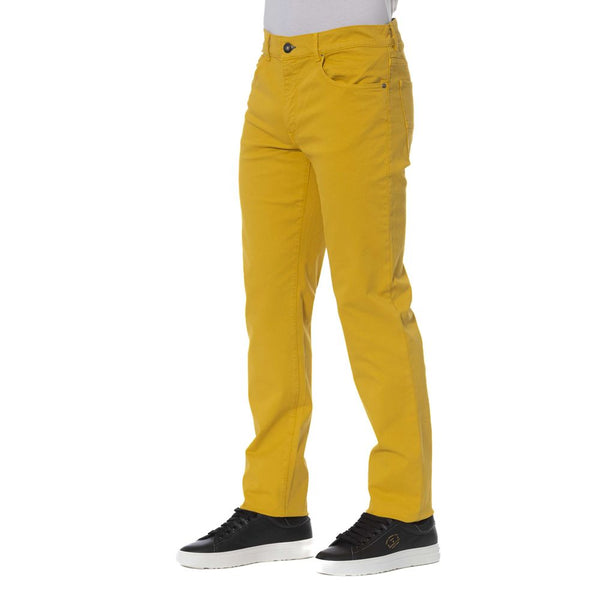 Pantalon jaune à mélange en coton élégant