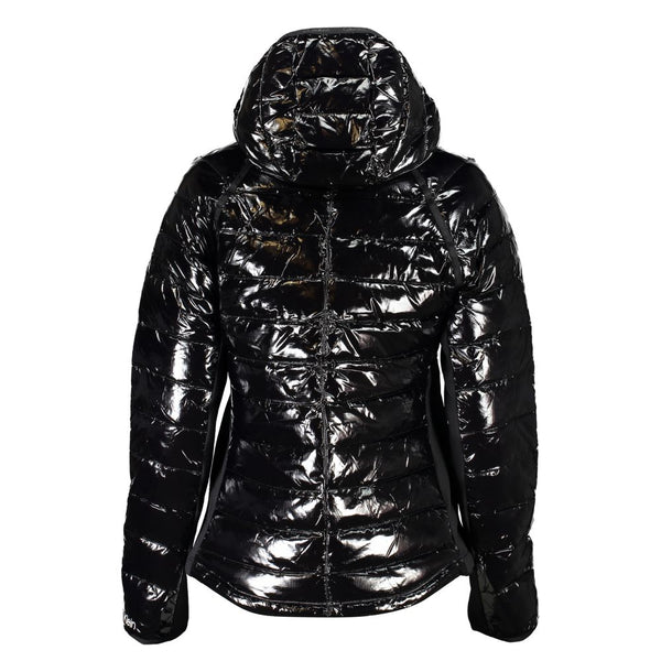 Chic Hooded Nylon σακάκι με λεπτομέρειες αντίθεσης