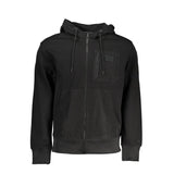 Sleek Hooded Zip Sweatshirt with Contrasting Details