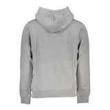 Elegant Gray Long Sleeve Hooded Sweatshirt