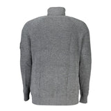 Elegant Gray Wool High Neck Sweater