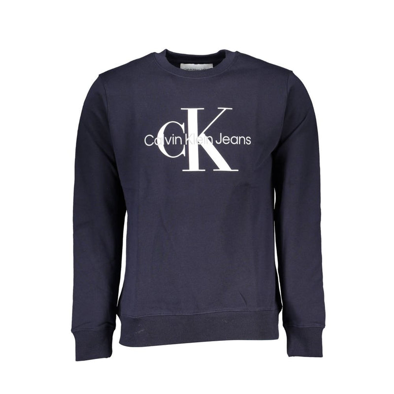 Chic Blue Crew Neck Fleece Sweatshirt