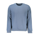 Sleek Blue Crew Neck Sporty Sweatshirt