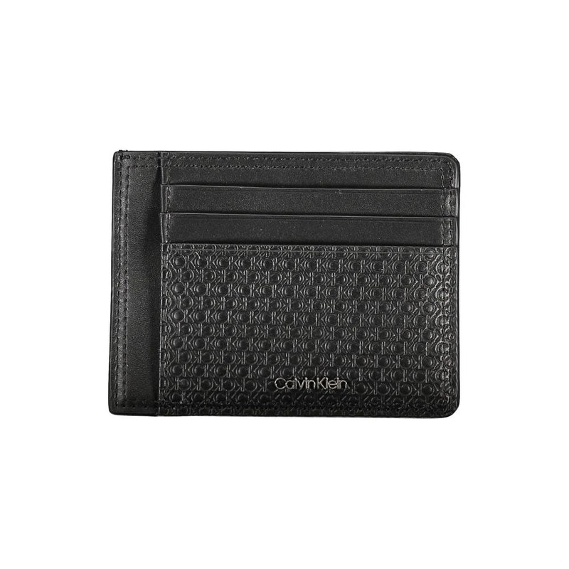 Sleek Black Leather Coin Purse with Card Holder