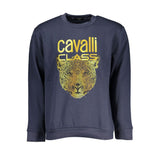 Sweat-shirt en toison élégant Crew Neck en bleu