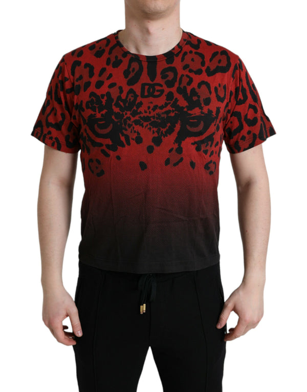 TEE RED LEOPARD ELEPARD CREW CELLE