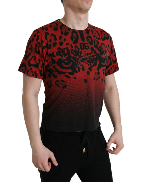 TEE RED LEOPARD ELEPARD CREW CELLE