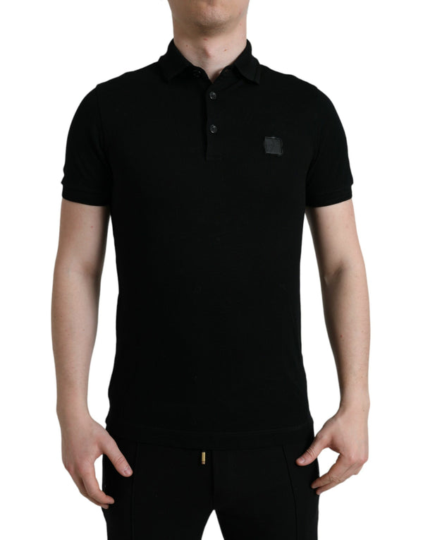 Elegante polo di cotone nero