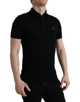 Elegante polo de algodón negro