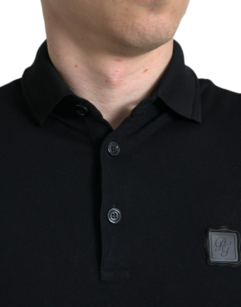 Elegante polo di cotone nero