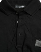 Elegant Black Cotton Polo Shirt