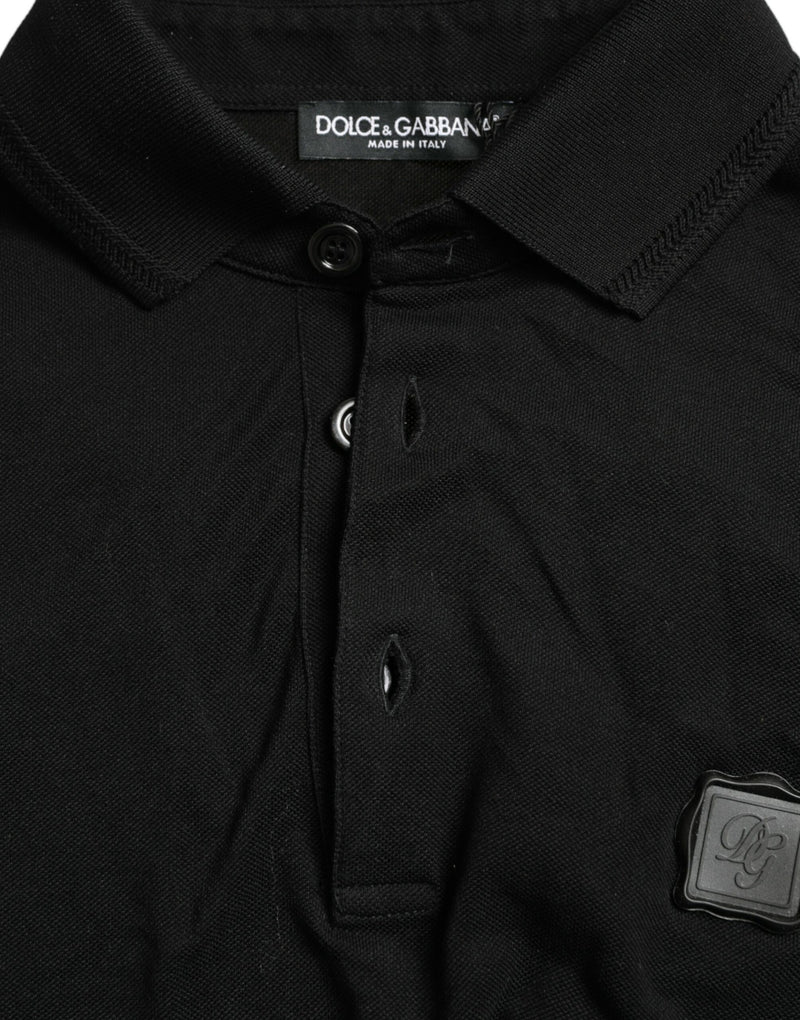 Elegante polo de algodón negro