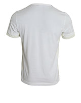 Elegante camiseta de algodón de cuello de la tripulación blanca