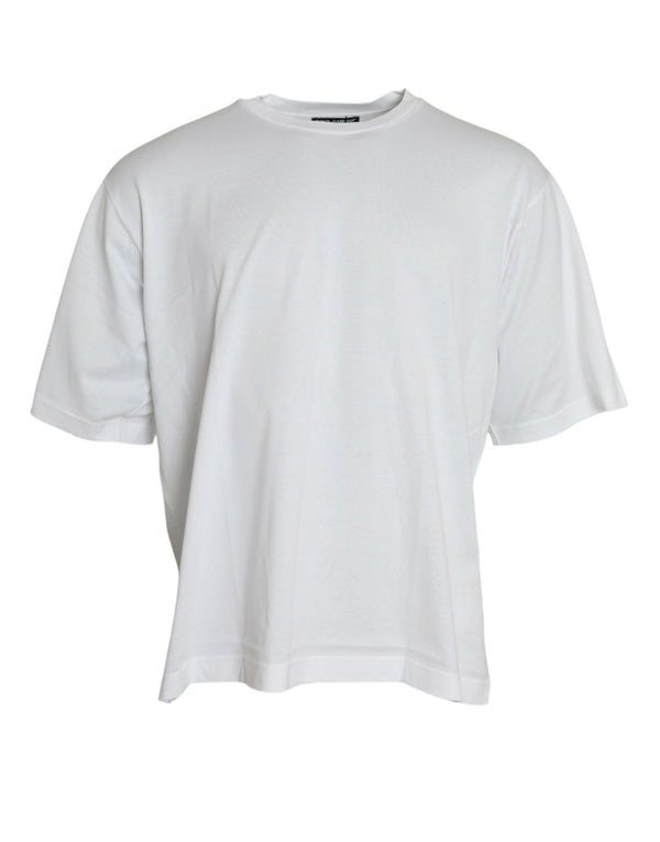 Elegant White Crew Neck Luxury Tee