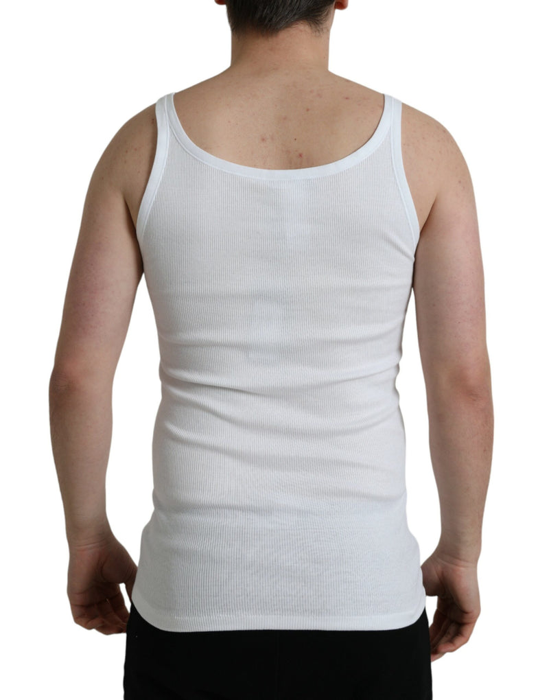 Camiseta de tanque de algodón blanco elegante