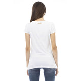 Elegant Cotton Crew Nou T-shirt avec imprimé avant