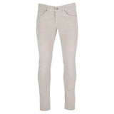 Pantaloni di cotone tratto beige chic