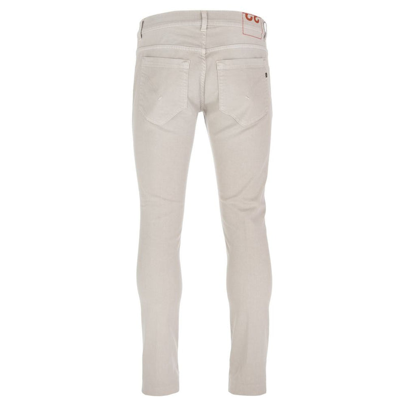 Pantaloni di cotone tratto beige chic