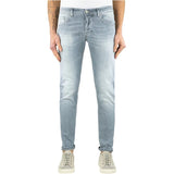 Schlanke graue, schlanke Fit -Designerjeans