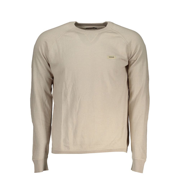 Chic Beige Langarm Crew Neck -Pullover