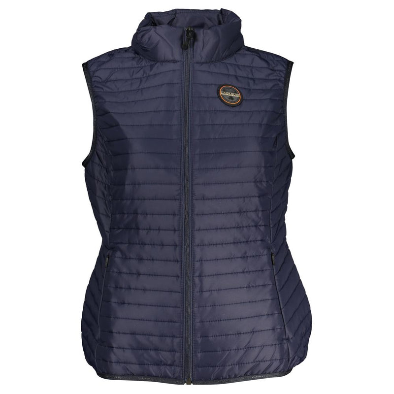 Chic Sleeveless Zip Vest με λεπτομέρειες αντίθεσης