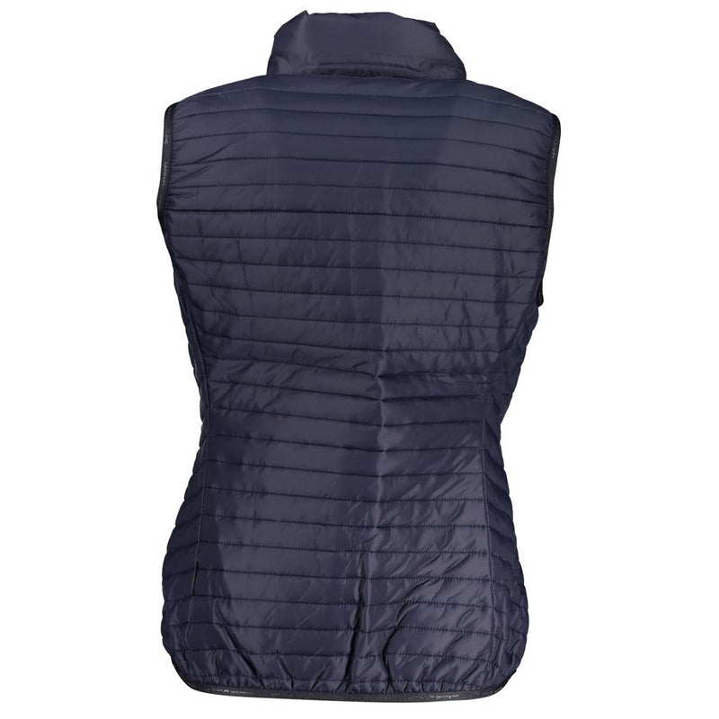 Chic Sleeveless Zip Vest με λεπτομέρειες αντίθεσης