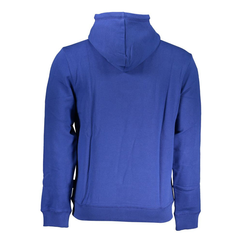 Sudadera con capucha azul elegante con estampado de logotipo