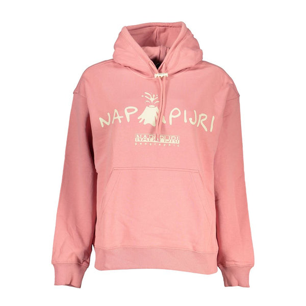 Sudadera de algodón con capucha rosa elegante