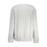 Sudadera de cuello de tripulación bordado gris elegante