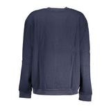 Chic Blue Embroidered Fleece Sweatshirt