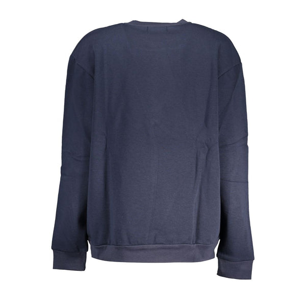 Chic Blue Sticked Fleece Sweatshirt