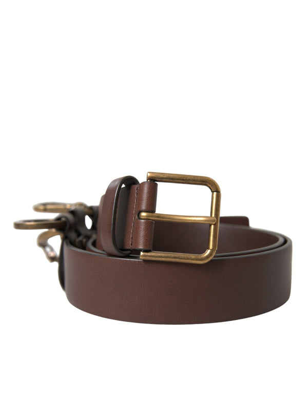 Ceinture en cuir de veau brune élégant - Accessoire intemporel