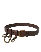 Ceinture en cuir de veau brune élégant - Accessoire intemporel