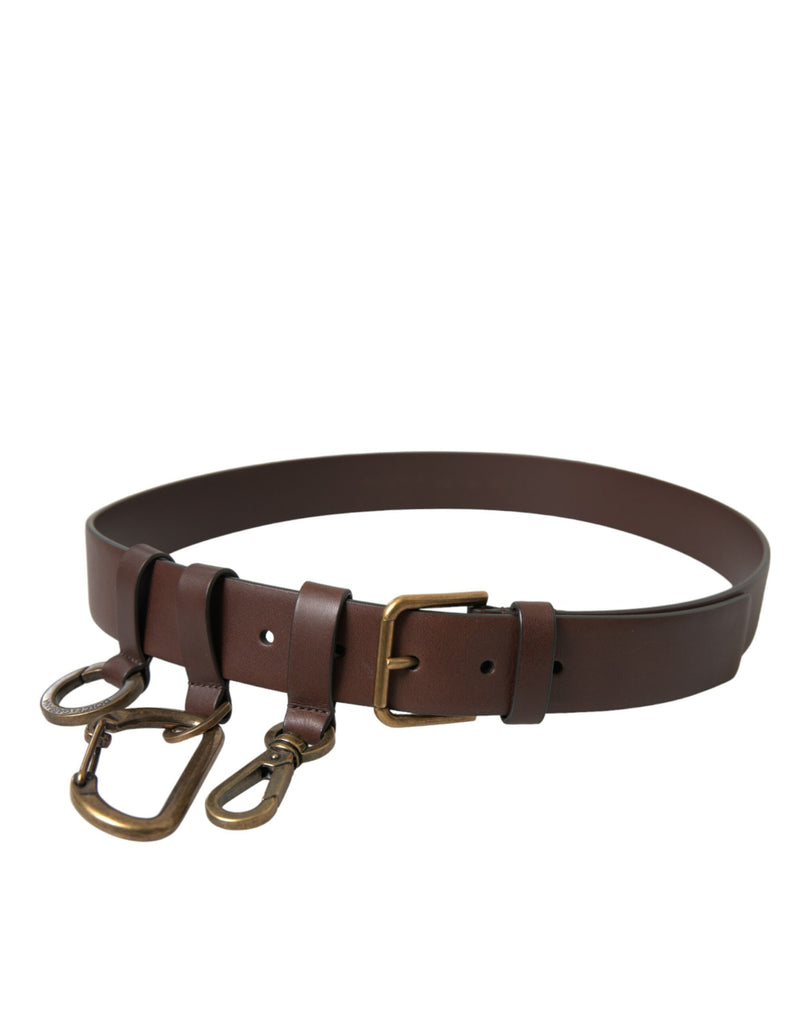 Ceinture en cuir de veau brune élégant - Accessoire intemporel