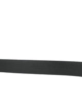 Elegant Black Leather Belt with Metal Buckle