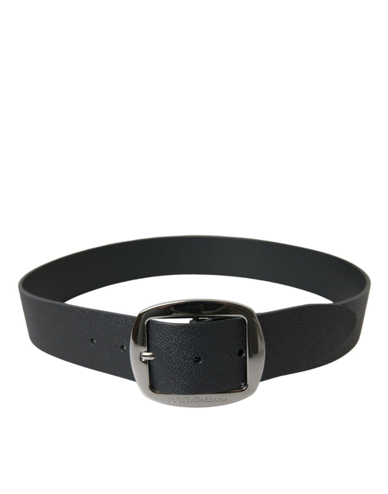 Ceinture en cuir noir élégant avec boucle en métal