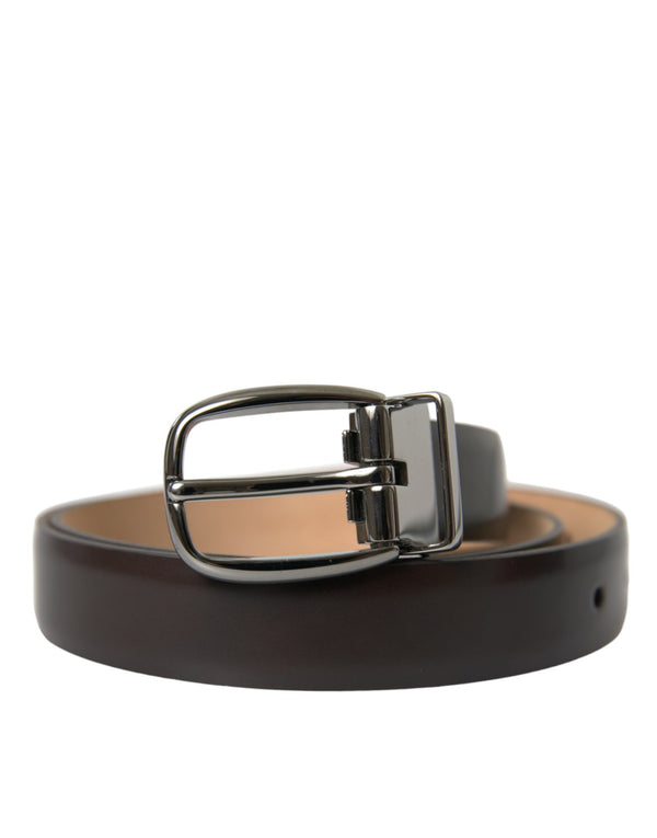 Elegant Dark Brown Leather Belt