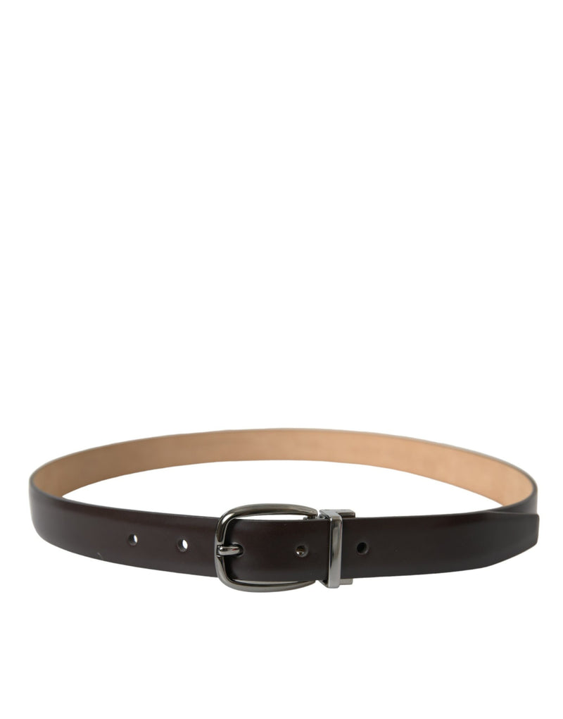 Ceinture en cuir brun foncé élégant