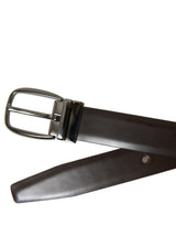 Ceinture en cuir brun foncé élégant