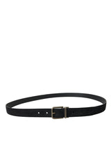 Ceinture en cuir noir élégant avec boucle en métal