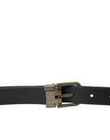 Ceinture en cuir noir élégant avec boucle en métal