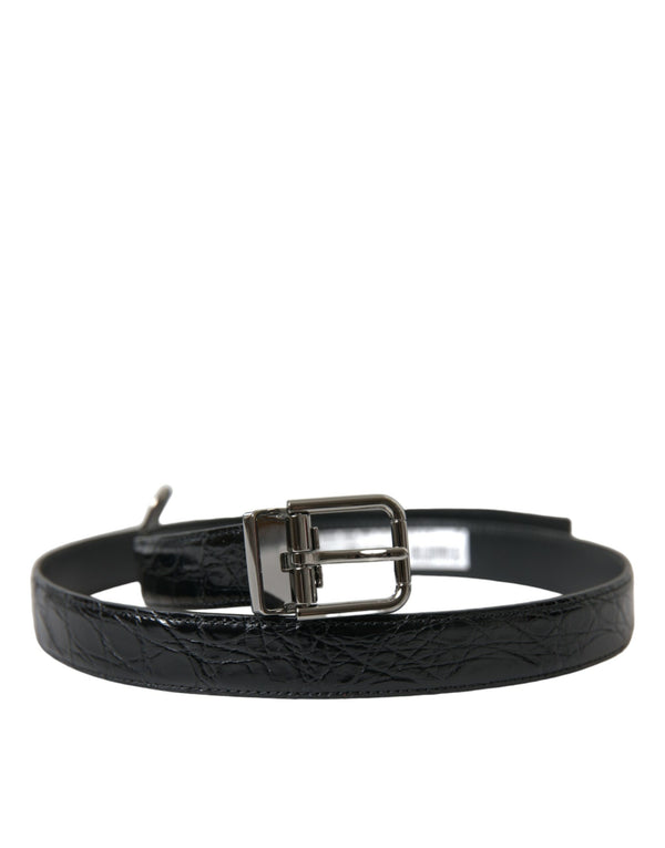 Ceinture en cuir noir élégant avec boucle en métal