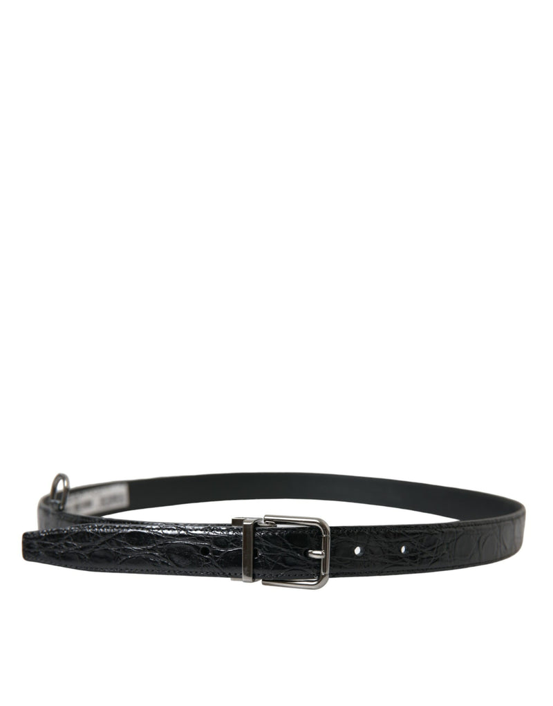 Ceinture en cuir noir élégant avec boucle en métal