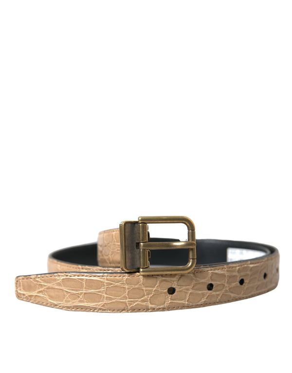 Ceinture en cuir beige élégante