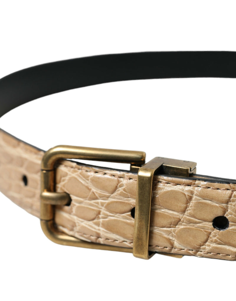 Ceinture en cuir beige élégante