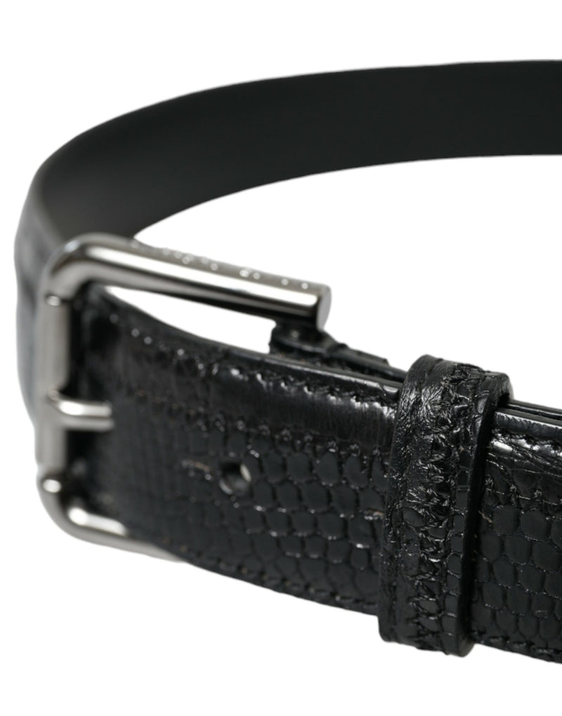 Ceinture en cuir noir élégant avec boucle en métal