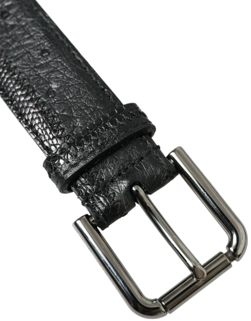 Ceinture en cuir noir élégant avec boucle en métal